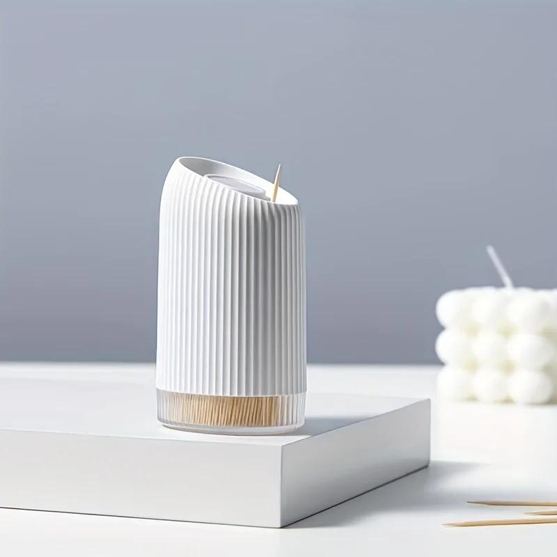 1pc Compact Modern Toothpick Holder - Durable Plastic Kitchen & Dining Room Decor, Space-Saving Design with Rounded Edges