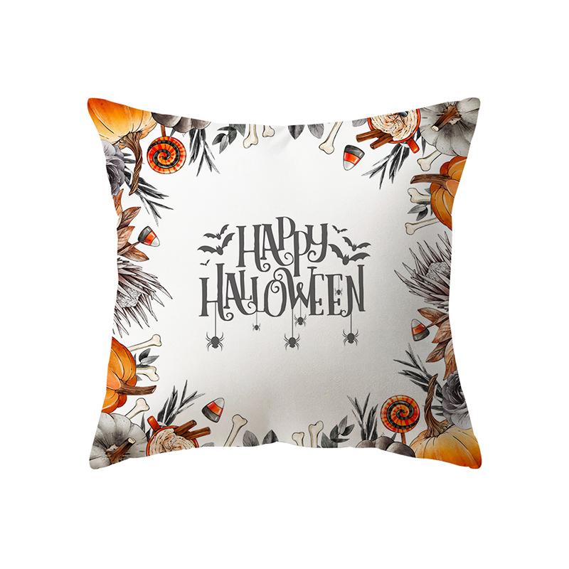 Pumpkin Print Halloween Theme Pillow Cover Sofa Cushion  Holiday Gift Party Decoration Home Decor