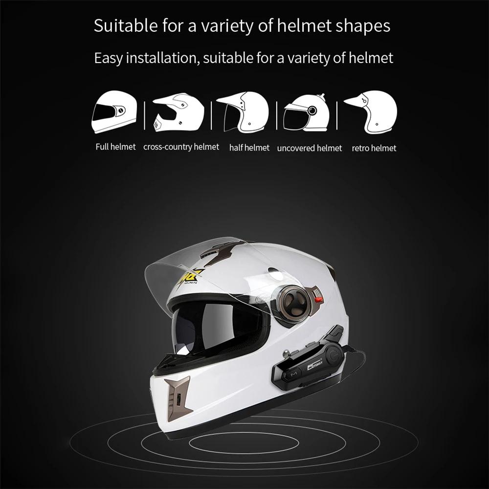 Bluetooth Hodetelefon Motorsykkelhjelm Intercom Headset 1000M For 2 Førere Intercomunicador Moto Trådløs Interfon Håndfri Anrop