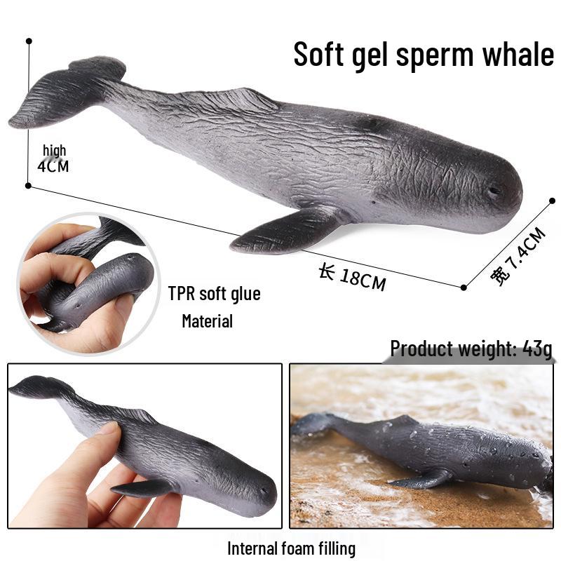 Soft Rubber Marine Animal Models: Great White Shark, Megalodon, Beluga, Blue Whale, Whale Shark, Dolphin Toys for Kids