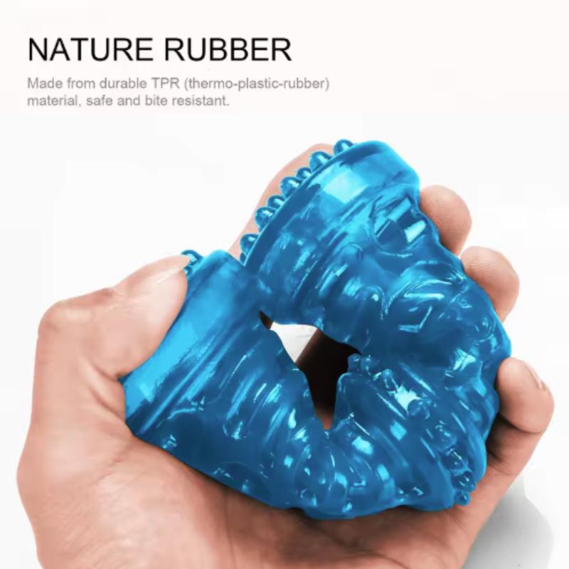 Beständiges, bissfestes Haustierspielzeug, Zahnbürstenknochen, stabiles Hundespielzeug, interaktives Welpenspiel, Spielzeug, Hundeknochen, Kauspielzeug für Welpen aus Gummi, Hund