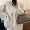 High-end and Niche Gold Coin Knitted Cardigan Design Sense, Two-button Loose Solid Color Casual Sweater Coat for Autumn and Winter