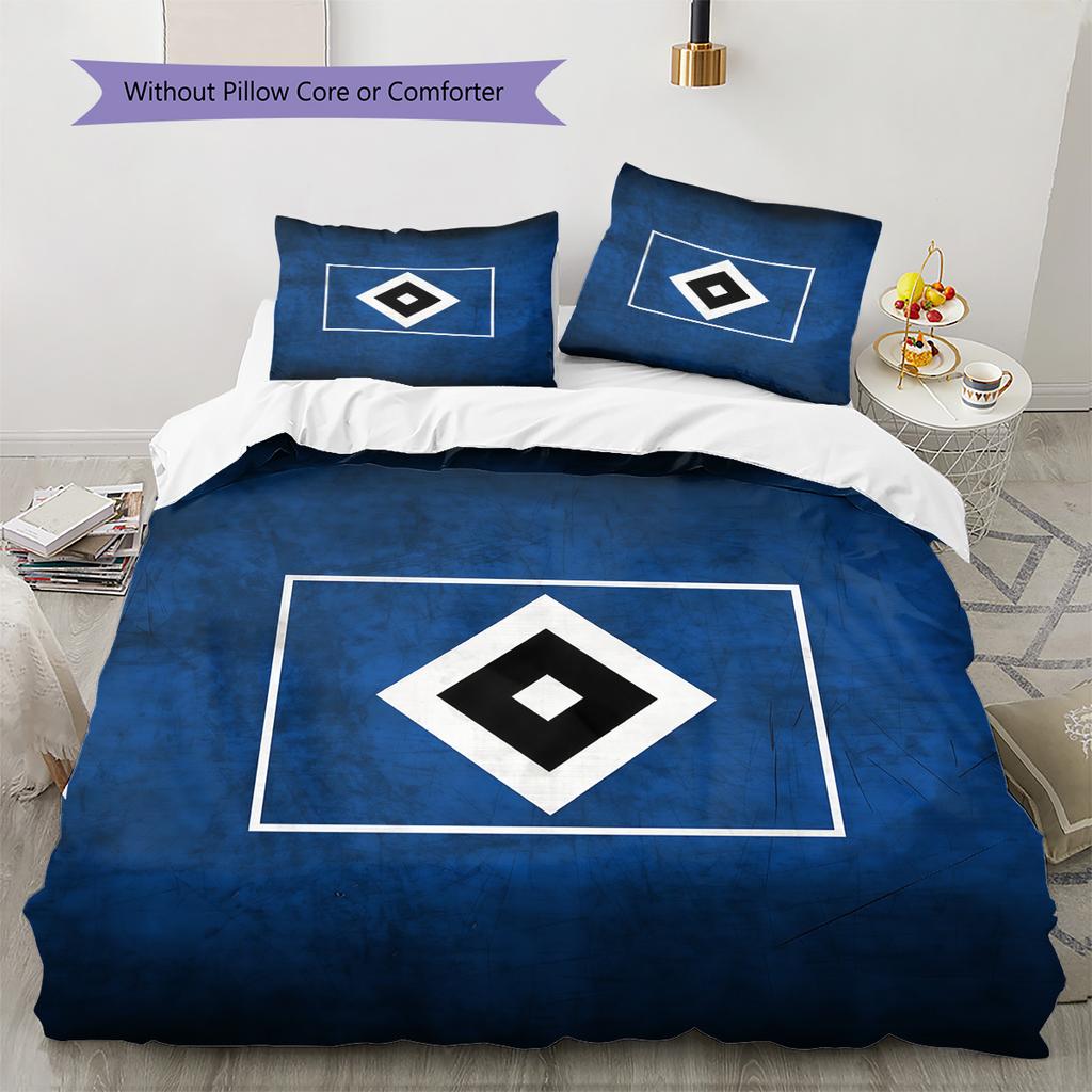 Hamburger SV Pattern Bedding Quilt Set  Home Decoration  Gift (1 * Duvet Cover + 2 * Pillowcase  Without Core)