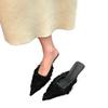 Fashion Summer New Fashion Versatile High Heel Slippers Pointed Toe Netting Decorated Dresses Sandals Women Casual Elegant Ladies Shoes