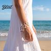 Summer Outfit Accessories Handmade Seashell Bracelet Natural Shell Boho Beaded Adjustable Chic Gift for Her Woven String Bracelet Women Beach
