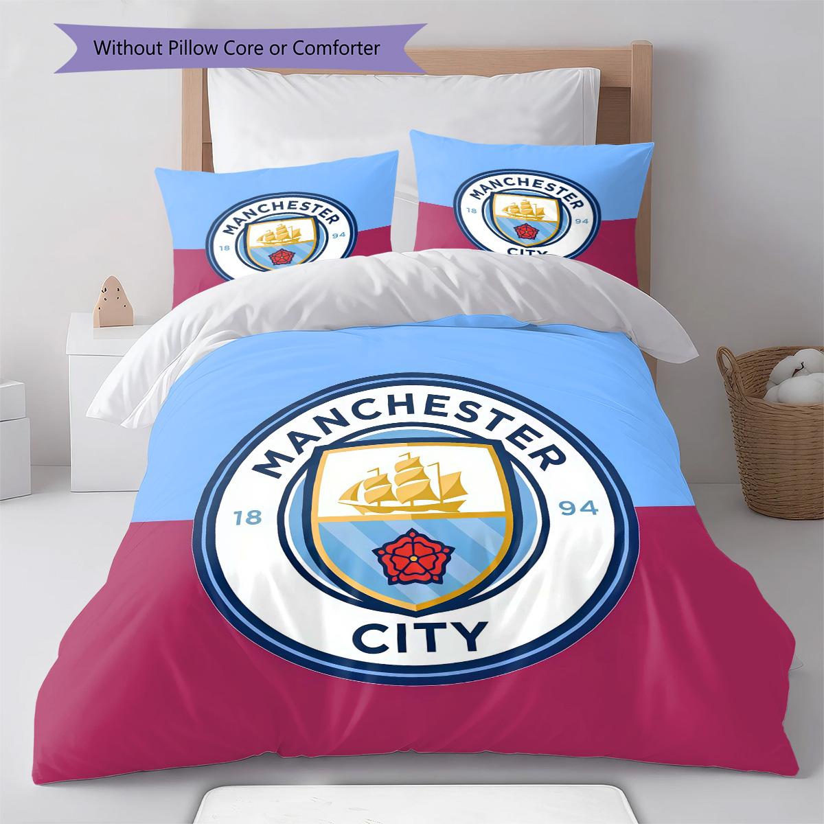 

MCFC poster RugPattern Bedding Quilt Set Quilt Cover Pillowcase Home Decoration Birthday Gift (1 * duvet cover + 2 * pillowcase, without core) 135x200cm