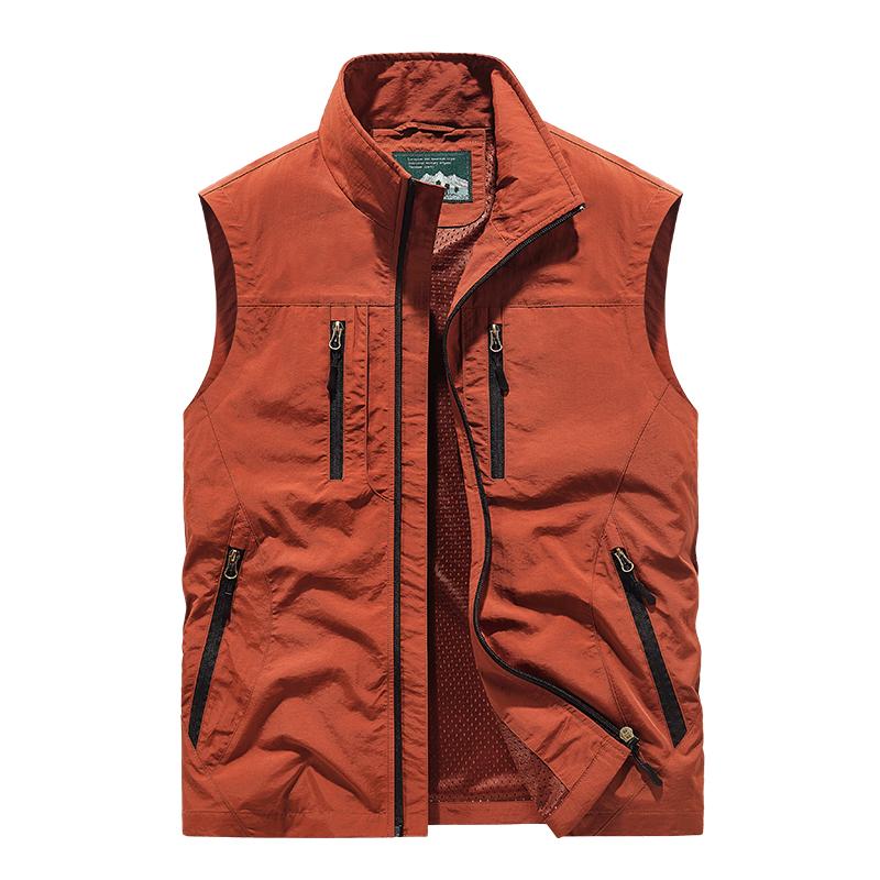 6XL Plus Size Men's Summer Outdoor Hiking Vest Tactical Multi-pocket Lightweight Soft Shell Utility Travel Safari Cargo Vest Men