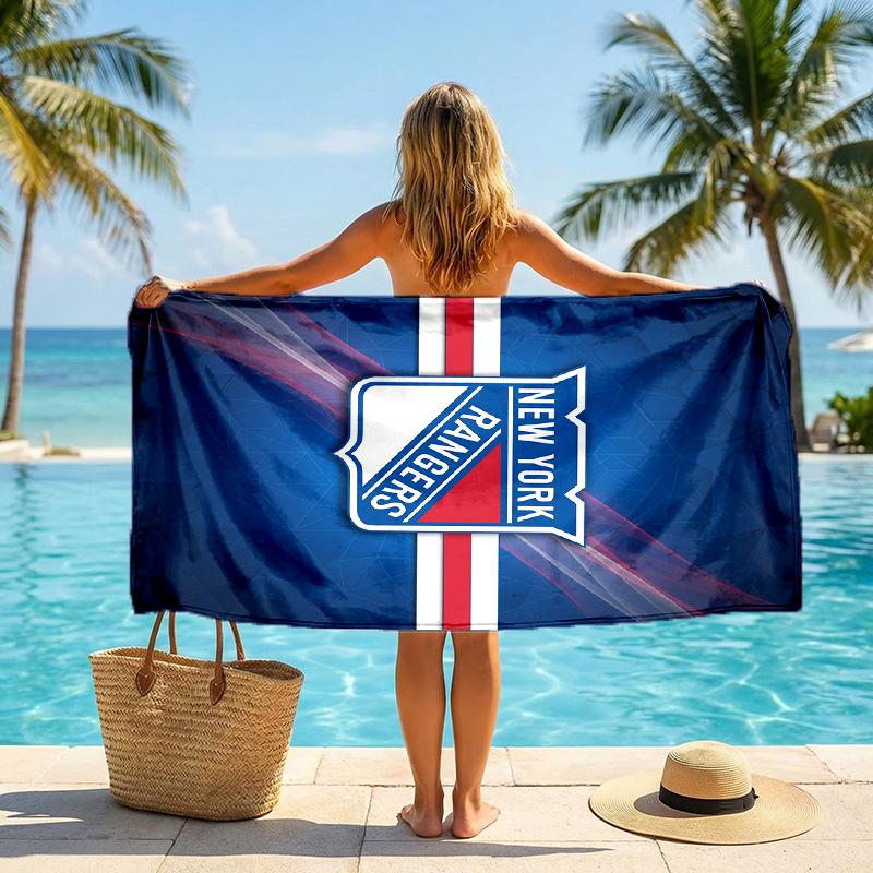 New York Rangers Fashion Beach Towel Portable Soft Quick Dry Towel For Swimming Camping Holiday Use