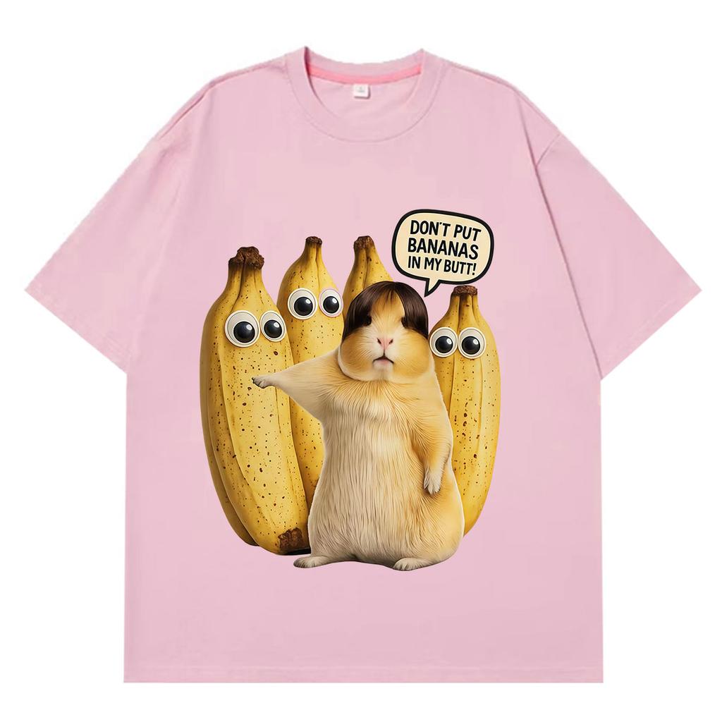 Funny Hamster Banana Animal Meme Graphic T Shirt Unisex Unisex Hiphop Tshirt Summer Shortsleeved Loose Casual Cotton Tshirts