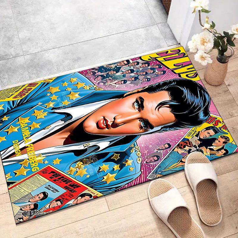 Elvis Polyester Carpet, Soft Indoor Mat for Office Chair, Living Room, Computer Desk - Decorative Home Office Rug Design