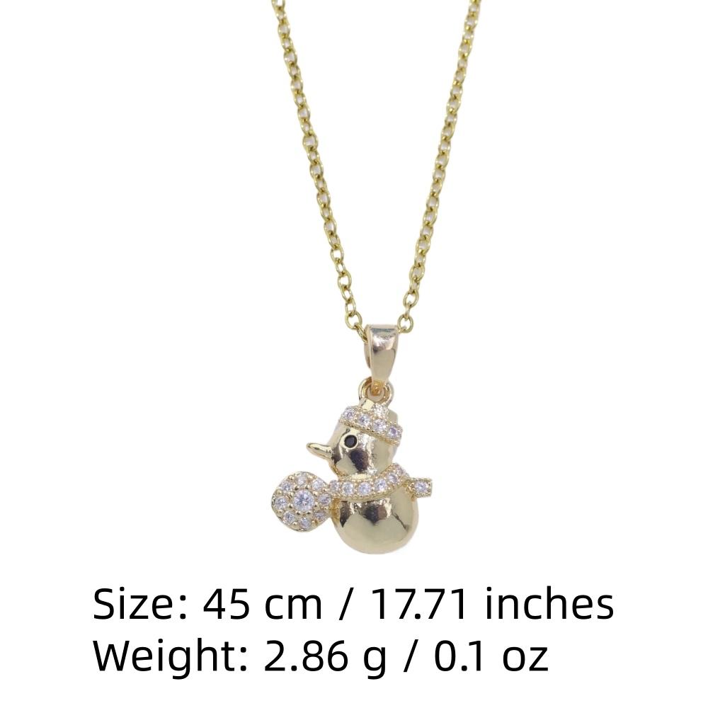 Exquisite Snowman Pendant Necklaces for Women Fashion Zirconia Necklace Wedding Party Jewelry Accessories