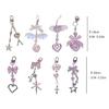 Stylish Acrylic Alloy Keyring Beaded Keychain Accessory for Phones and Purses