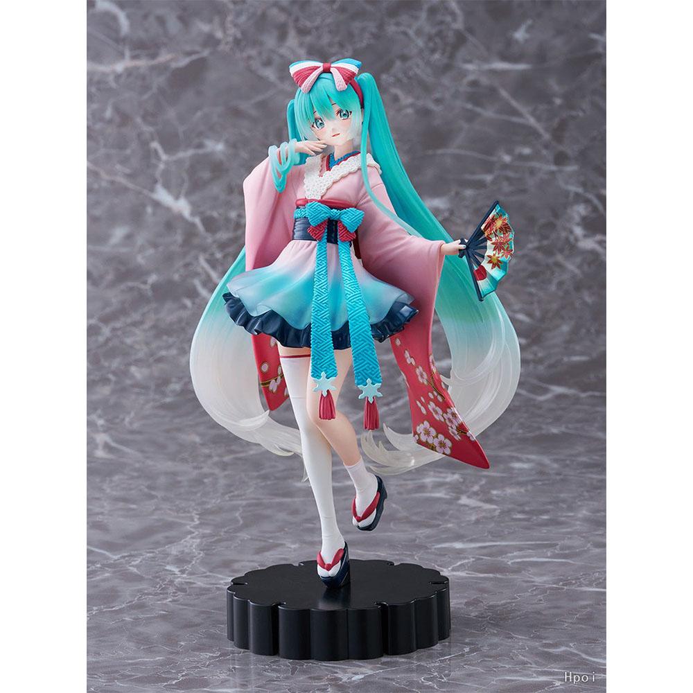 19CM Hatsune Miku Figure Anime Virtual Anchor Proportional Humanoid Cute Tokyo Kimono Model Toy GiftDesktop Decorations