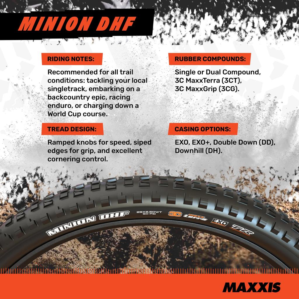 MAXXIS MINION DHF M301RU MTB Folding Tire TR EXO 3C MaxxTerra 2 MX2131 29x2.5" Tire, Black, Tire,