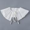 Womens Front Ties Shoulder Wraps Shawl White Lapel Blouse Shirt Detachable Collar Half Shirt Small Fake Collar Cape Shawls