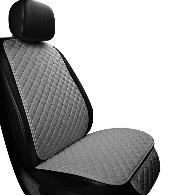 All-Season Breathable Linen Car Seat Cushion Set with Polka Dot Embroidery