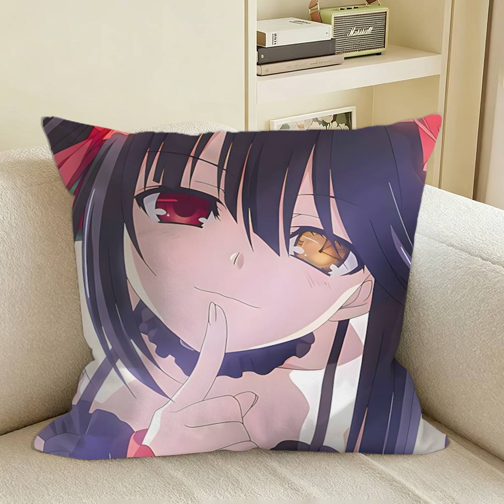 Date A Live Kurumi Tokisaki Square Sofa Pillow Cover Solid Color Living Room Home Decor Cushion Case