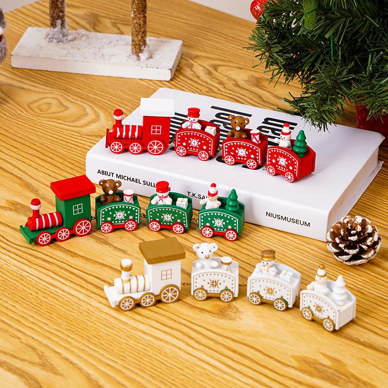 Christmas Train Ornament Glowing Snow House Desk Accessorie Christmas Decorations 2025 Navidad New Year Gifts Home Decor