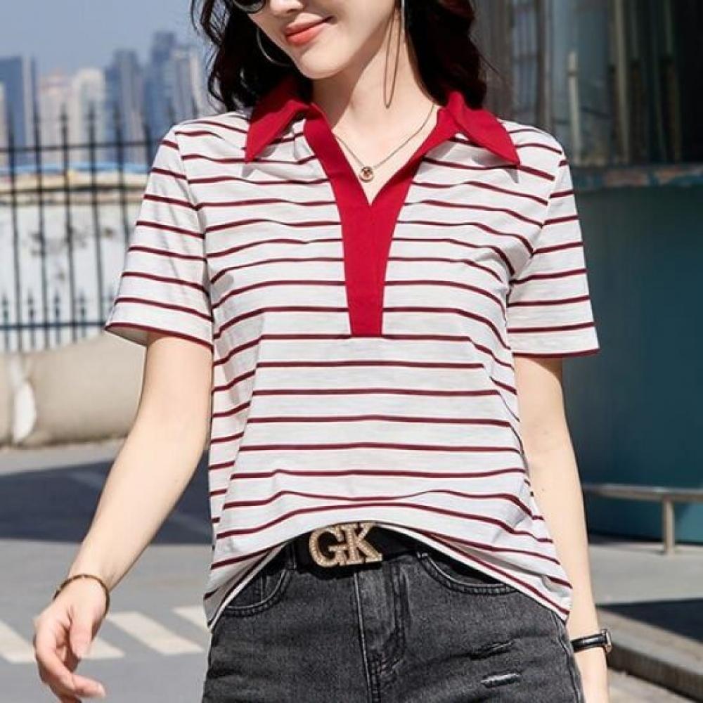 Navava NT2349 Casual STripe ShorT Sleeve T shirT