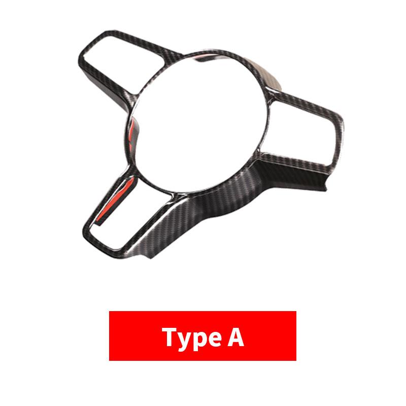 For Porsche Macan 2014 2015 2016 2017 2018   ABS Carbon Fiber Texture Interior Steering Wheel Cover Trim