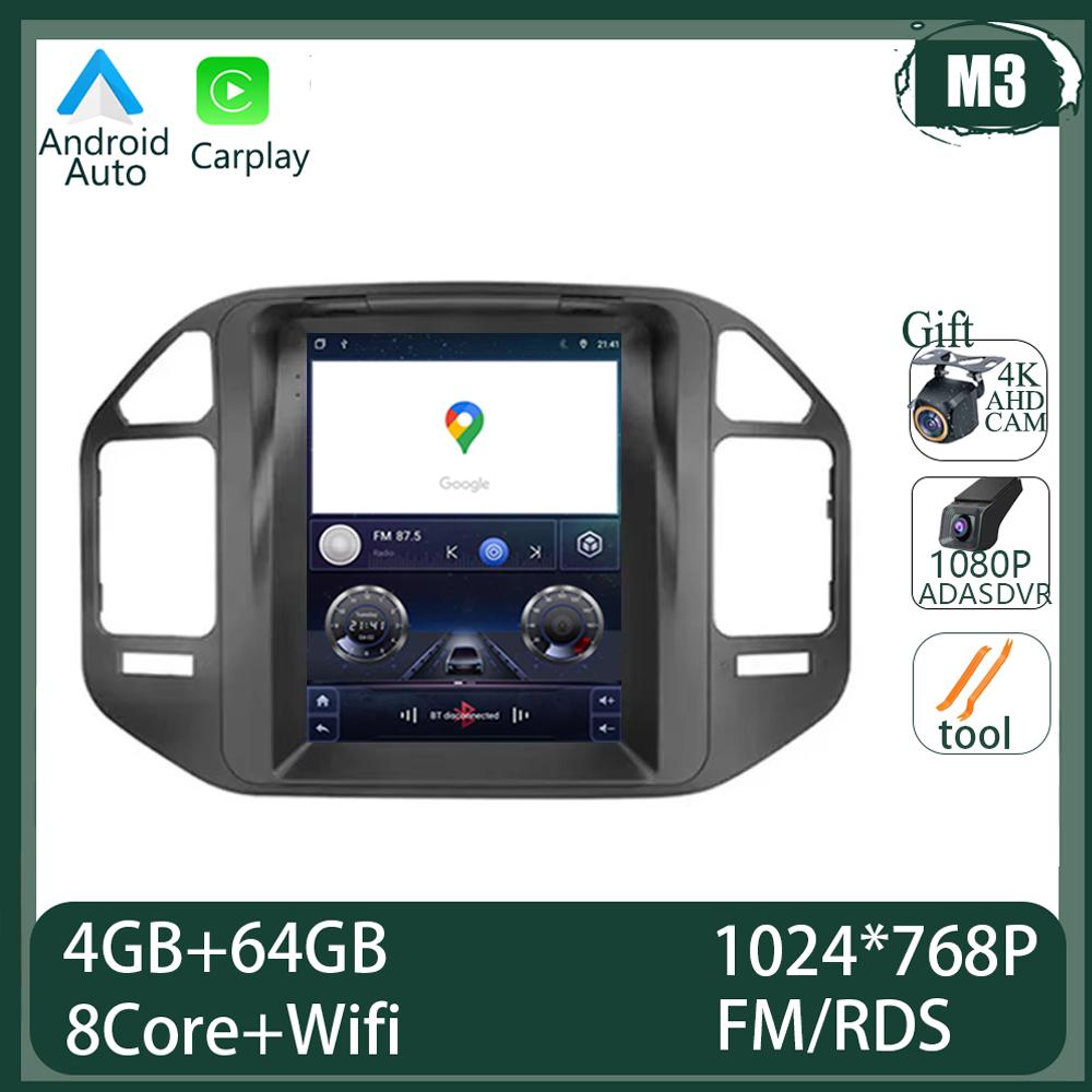 9.7 inch Android 14 For Mitsubishi Pajero 3 V60 V68 V73 1999 - 2011 Car Radio Multimedia Video Player GPS Navigation Carplay