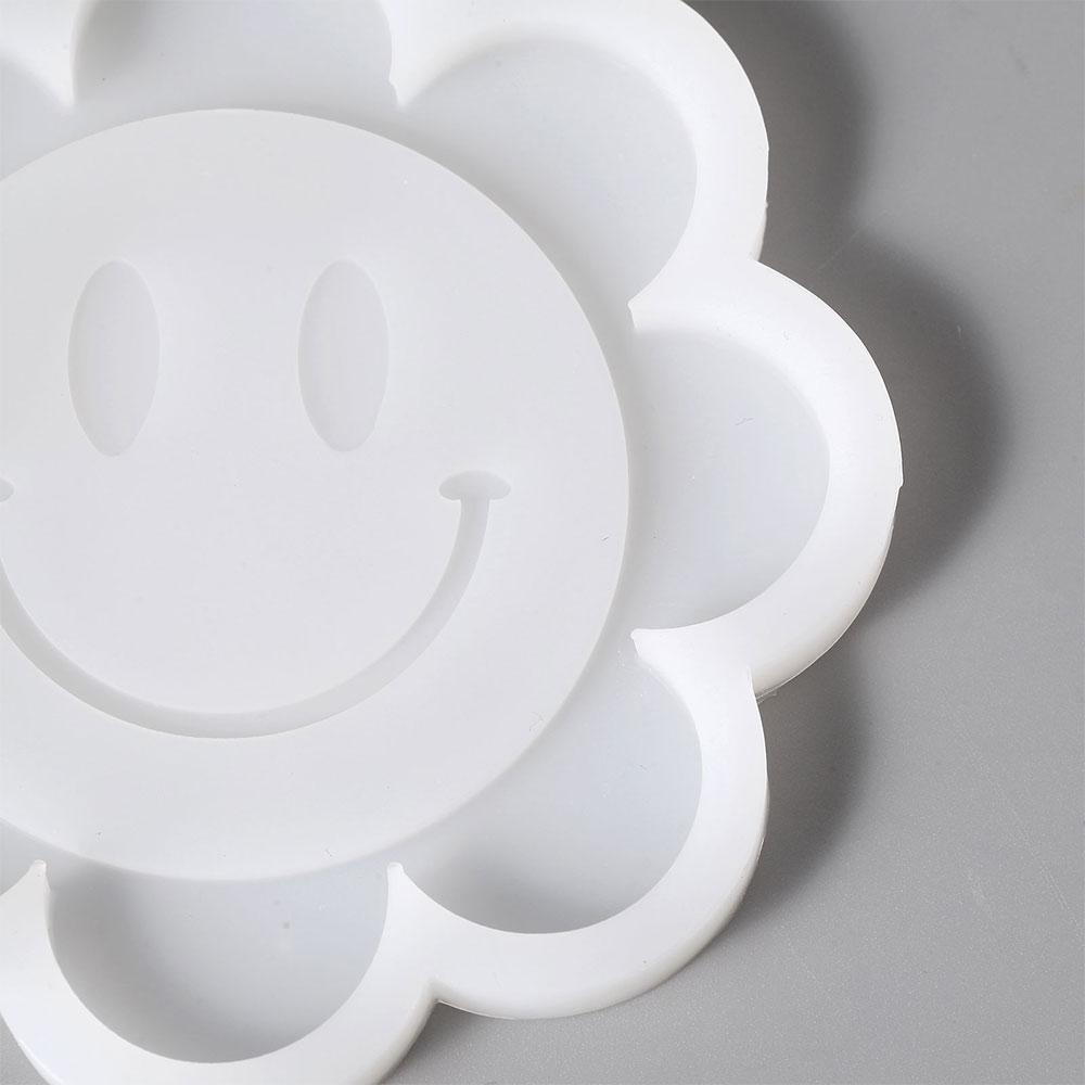 Taper Candle Holder Concrete Silicone Mold Flower Shaped Candlestick Holder and Coaster Jesmonite Mould Home Decor
