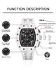 TSAR BOMBA Skeleton Automatic Watch with Ceramic Japanese Tonneau Silicone 50M Water Luminous Luxury Watch for Gift Men's Movement, Strap, Resistance,