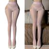 Sheer Silk Stockings Garter Belt Suspender Pantyhose for Women See Through Open Crotch Cutout Tights Leggings Lingerie