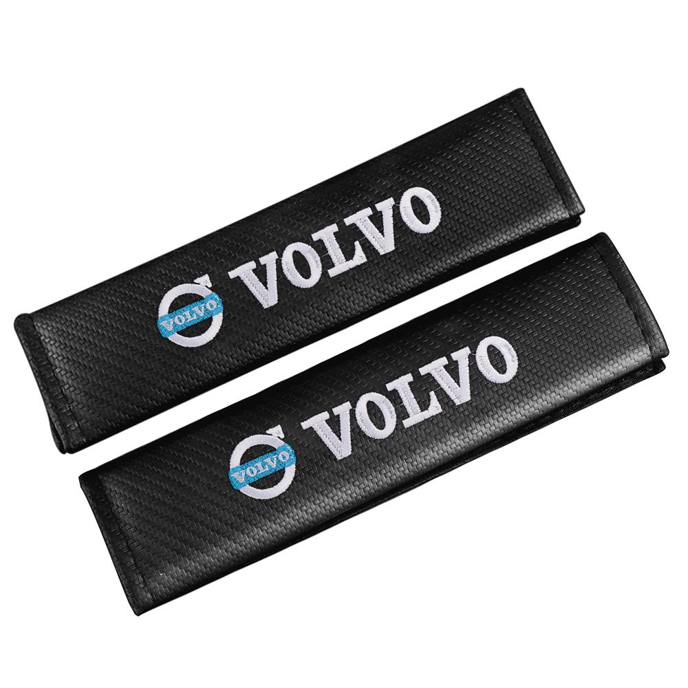 2pcs For Volvo RDESIGN AWD S40 S60 T6 XC60 V50 V70 V90 Car Styling Safety Belt Cover Protection Shoulder Pad Cushion Harness Pad