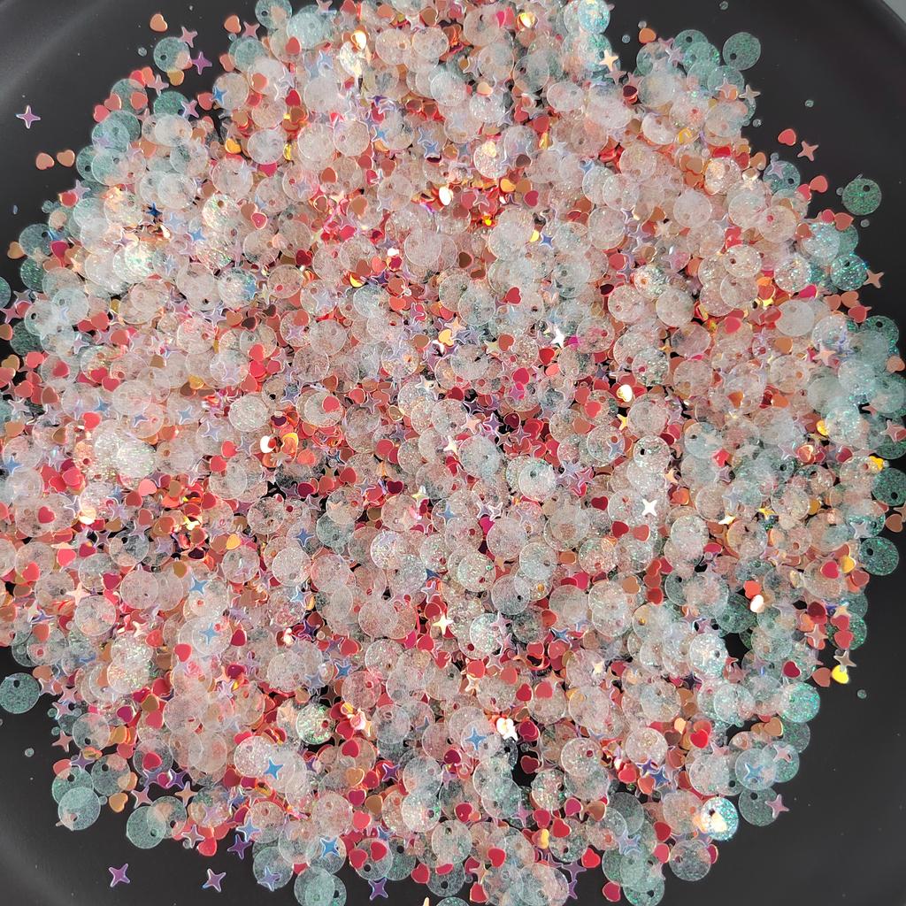 Sequin Glitter Mix Star Heart Dot Shaped Colorful Loose Sequins for Shaker Card NailArt Scrapbook Decoration Makeup Confetti