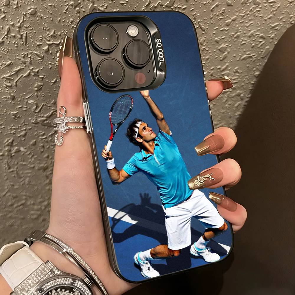 R-Tennis Roger Federer-r   Phone Case For iPhone 17,16,15,14,13,12,11 Plus,Pro Max,XS,Colorful Silver Phone case Funda Cover