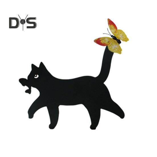 Zahradní cedule s kočkami, kovové sochy s černými siluetami koček, odpuzující ptáky, venkovní dekorace, cedule s kočkami pro matky a děti, dekorace na dvůr a trávník.