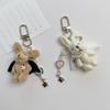 Soft Plush Rabbit Keychain Bag Charm With Alloy Hook, PP Cotton Stuffed Animal Accessory Ornament For Women Girls