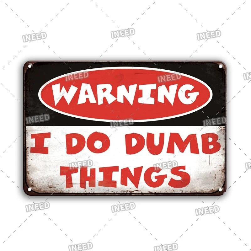 Warning Tin Sign Caution Decoraitve Plaque No Trespassing Retro Metal Vintage Plate Garden Man Cave Club Home Shop Wall Decor