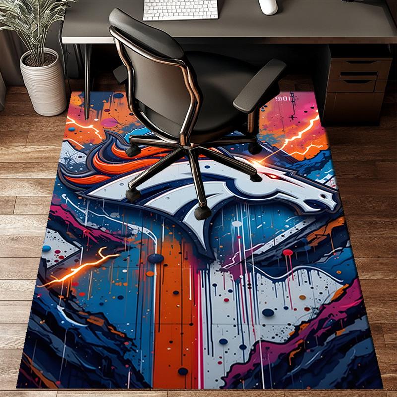 Denver Broncos Logo Rug Game Carpet, Floor Mat for Bedroom Living Room Entryway Rug, Home Decor Idea Gift for Christmas Birthday