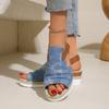 Women Wedge Sandals Open Toe Platform Shoes Lightweight Breathable Retro Style Thick Sole Summer Casual Footwear