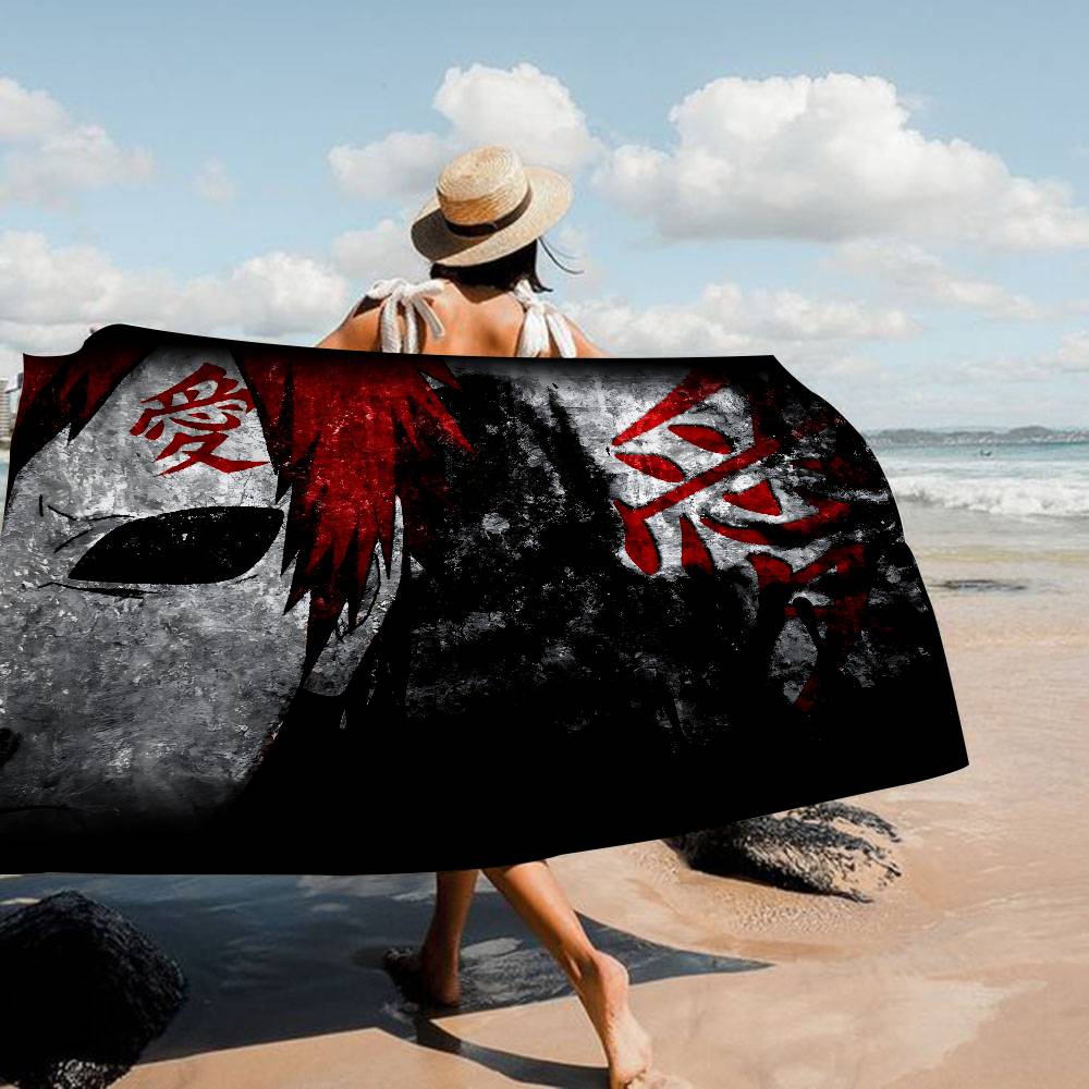 Anime G-Gaara Microfiber Blanket Quick Drying Beach Towels Oversized Printing Super Absorbent Pool Towel Blanket