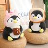 30/40cm Cartoon Penguin Plush Doll Pillow Turn Rabbit Dinosaur Unicorn Snapper Stuffed Animal Gift for Boys Girls