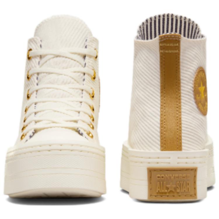 Converse Chuck Taylor All Star Corduroy Comfortable Non-Slip Wear-Resistant Skate Shoes Women Sneakers Off-White A07204C