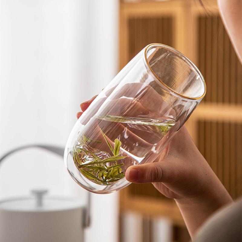 Guan Shan Double-Layer High Borosilicate Irregular Glass Cup