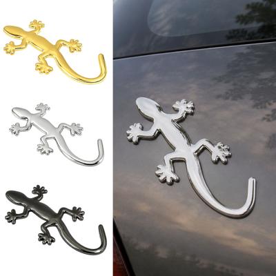 2 Stuks Auto Sticker, 3D Gecko Hagedis Metaal Auto Badge Decal, Sterke Lijm Eenvoudig Aan te Brengen Auto Carrosserie Decoratie voor Auto's Motoren Scooters