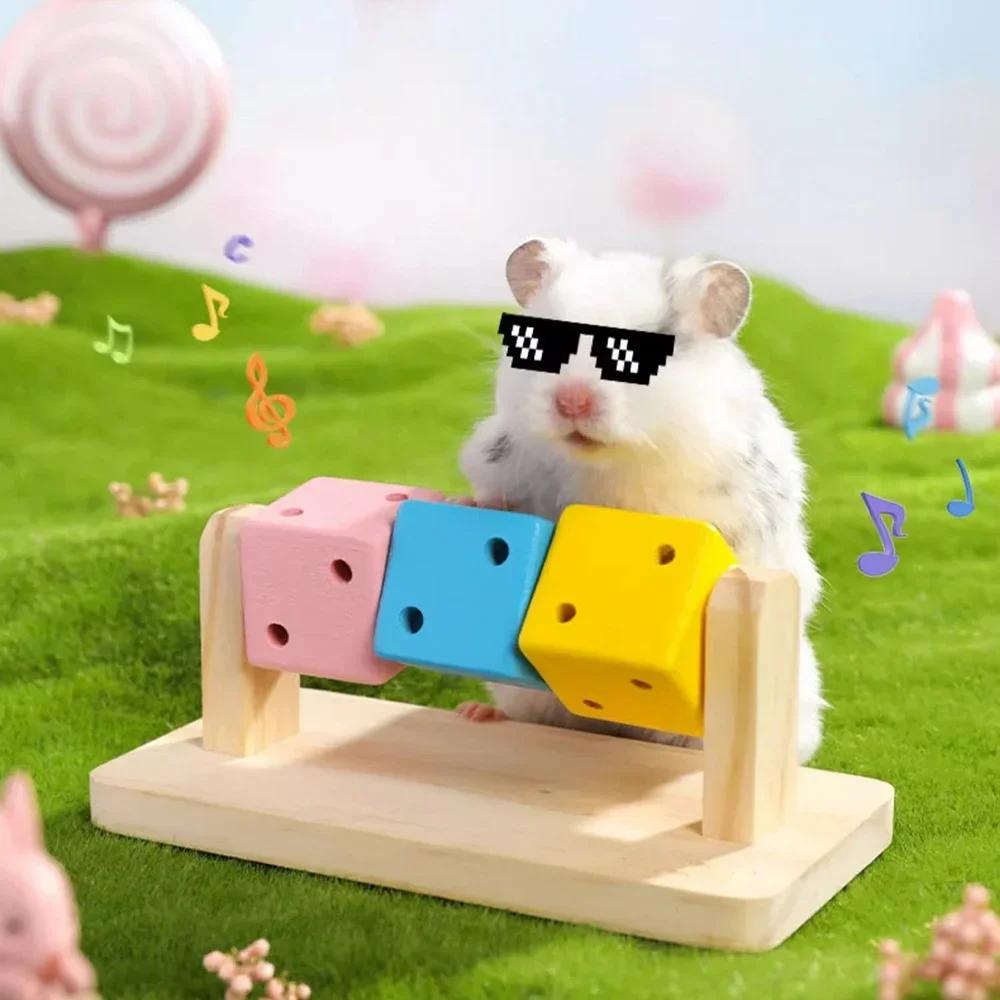 Lustiges Hamster Interaktives Spielzeug Bunter Holzwürfel für Kleintier Hamster Papageien Kaninchen Kauspielzeug Heimtierbedarf