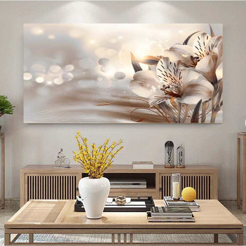 Canvas Prints Pictures Living Room Wall Art Lilies Flowers Painting Home Decor Modular Beautiful Floral Poster
