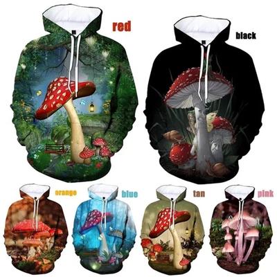 Sweat à capuche imprimé 3D pour femme, motif champignon, pull-over, printemps-automne, sweat-shirt surdimensionné, vêtements de créateurs pour femme