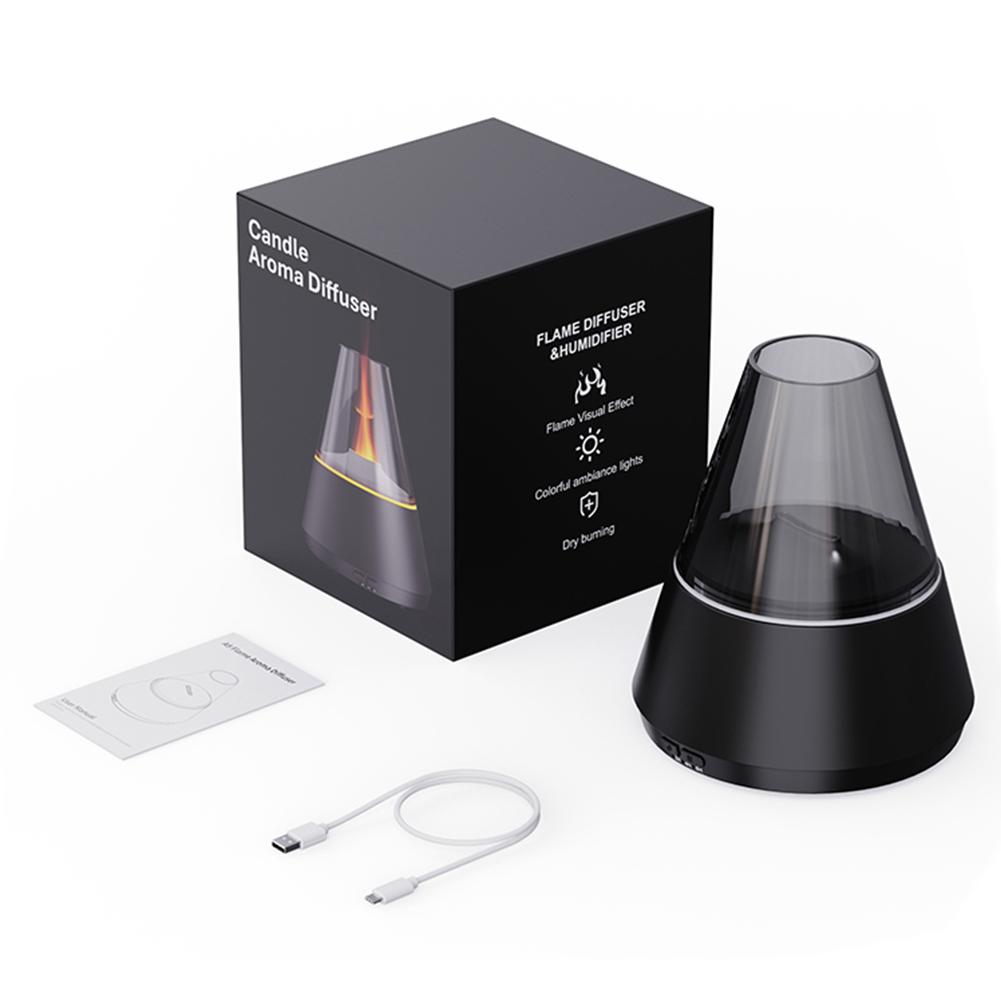Cool Mist Humidifier with Candle Light Aromatherapy Diffuser Auto Off Air Diffuser Humidifier for Bedroom Living Room Office