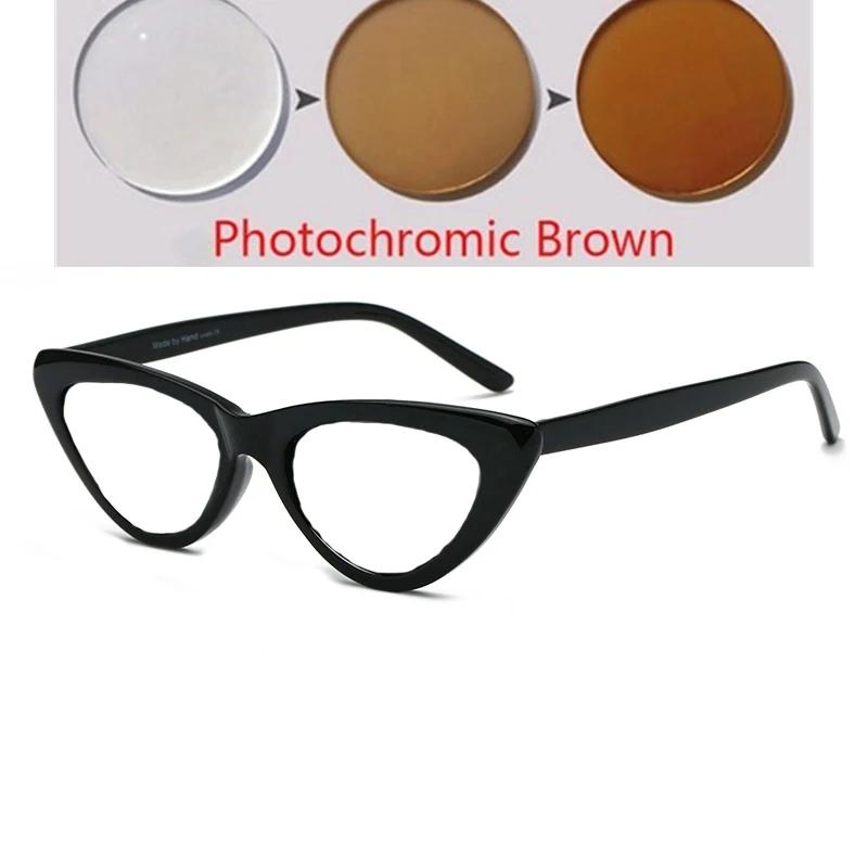 Diopter -0.5 -0.75 To -6.0 Anti-Glare Cat Eye Myopia Sunglasses Women Uv400 Triangle Prescription Spectacles Pc Frame
