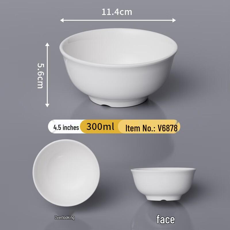 10-Pack Hill White Melamine Small Bowls
