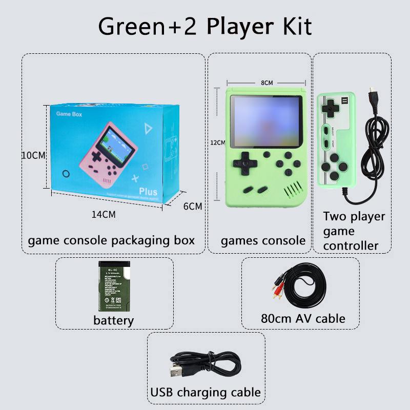 Retro Taşınabilir Mini El Video Oyun Konsolu 8 Bit 3.0 Inç Renkli LCD Çocuk Renkli Oyun Oyuncu Dahili 500 Oyun