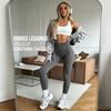 Women's Ribbed Leggings Knited Leggings Women Seamless Slim Tights High Waist Hip Liftting High Elastic Yoga Fitness Pants
