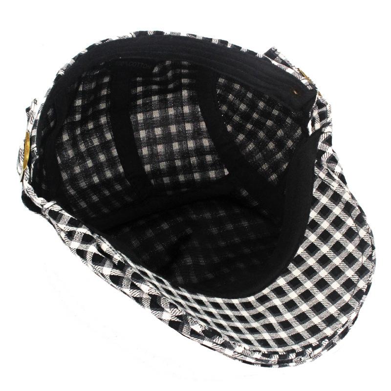 Plaid Beret Women's Lightweight Spring Summer Men's Forward Cap Outdoor Sunshade Cap Gatsby Painters Hat